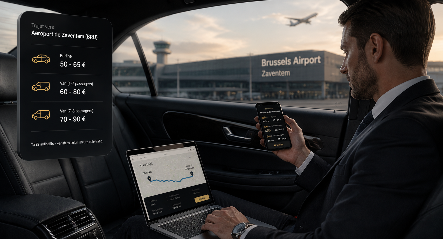 Combien coûte un taxi vers l'aéroport de Zaventem